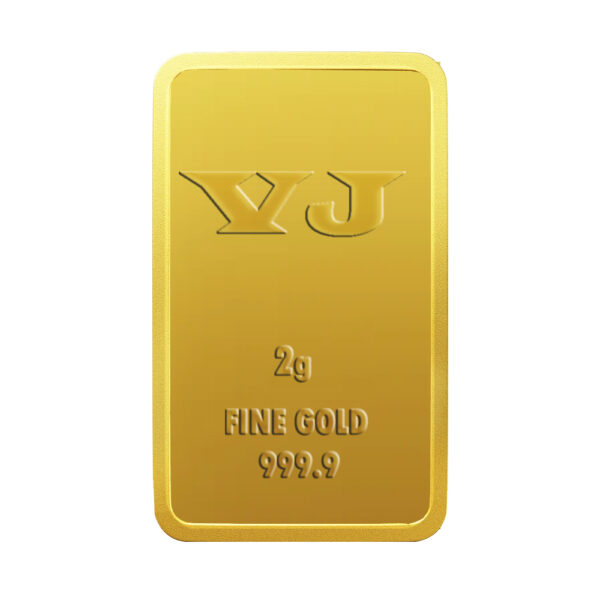 VJ Jewellers 2Gram Gold Bar 999.9 Pure 24k Fine Gold Coin/Bar